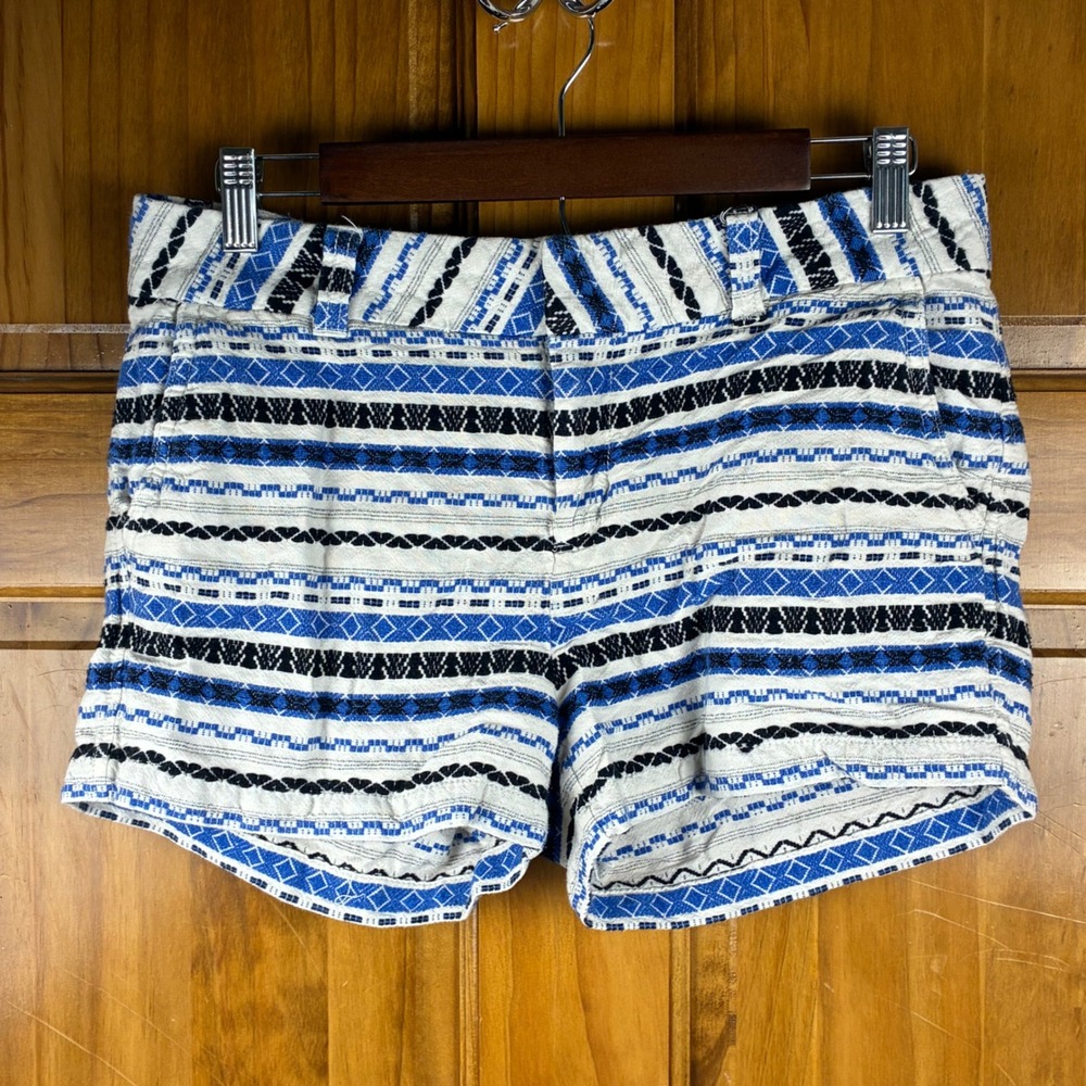 Khakis by Gap Shorts Sz 4 Blue White Tribal Geometric Woven Festival Boho Beach
